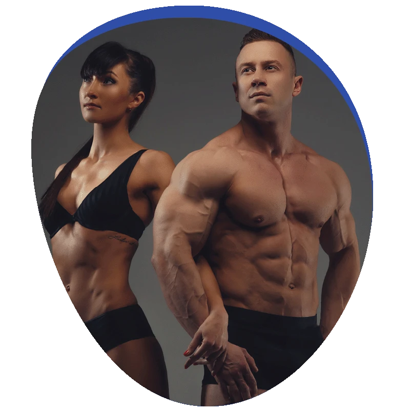 weibliche und männlicher Bodybuilder